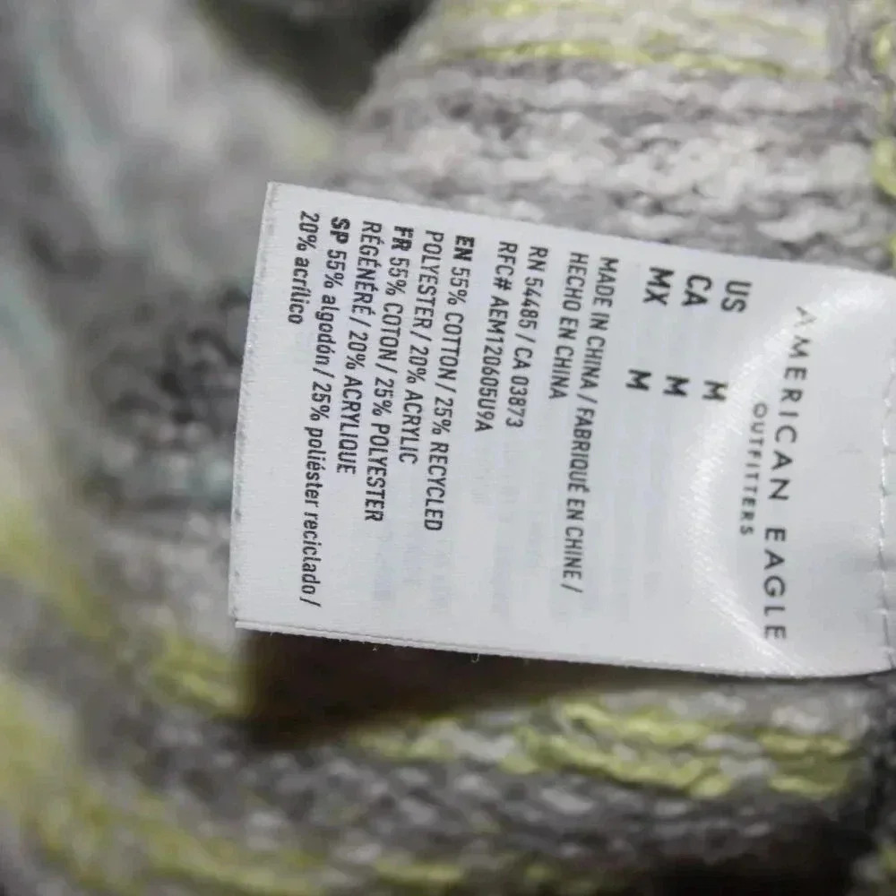 American Eagle Striped Crew Neck Sweater Size Medium - Picture 4 of 11